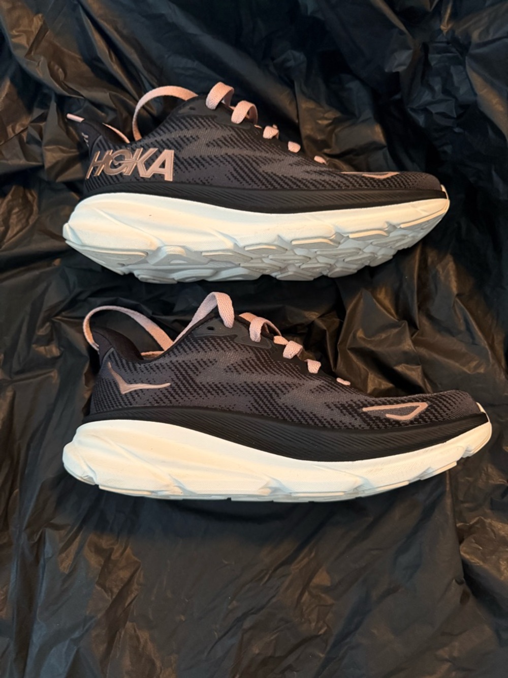 HOKA ONE ONE Clifton 9 Black Rose Gold Women's - 1127896-BRGL Size 6B